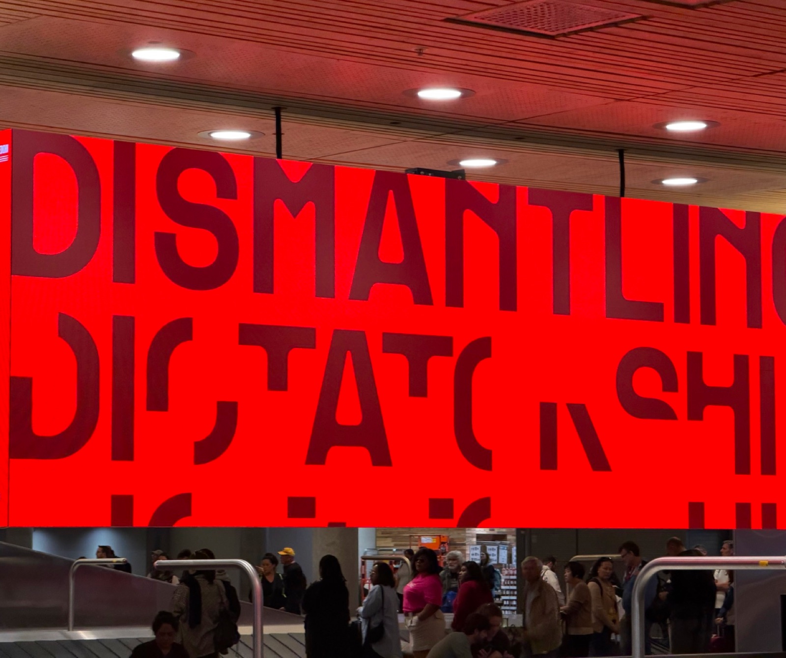 Oslo Airport arrivals placement for the Oslo Freedom Forum campaign