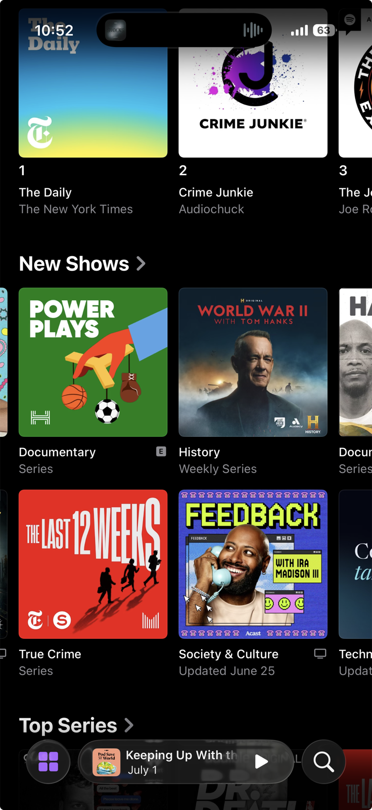 Power Plays featured in Apple Podcasts New Shows (Documentary)