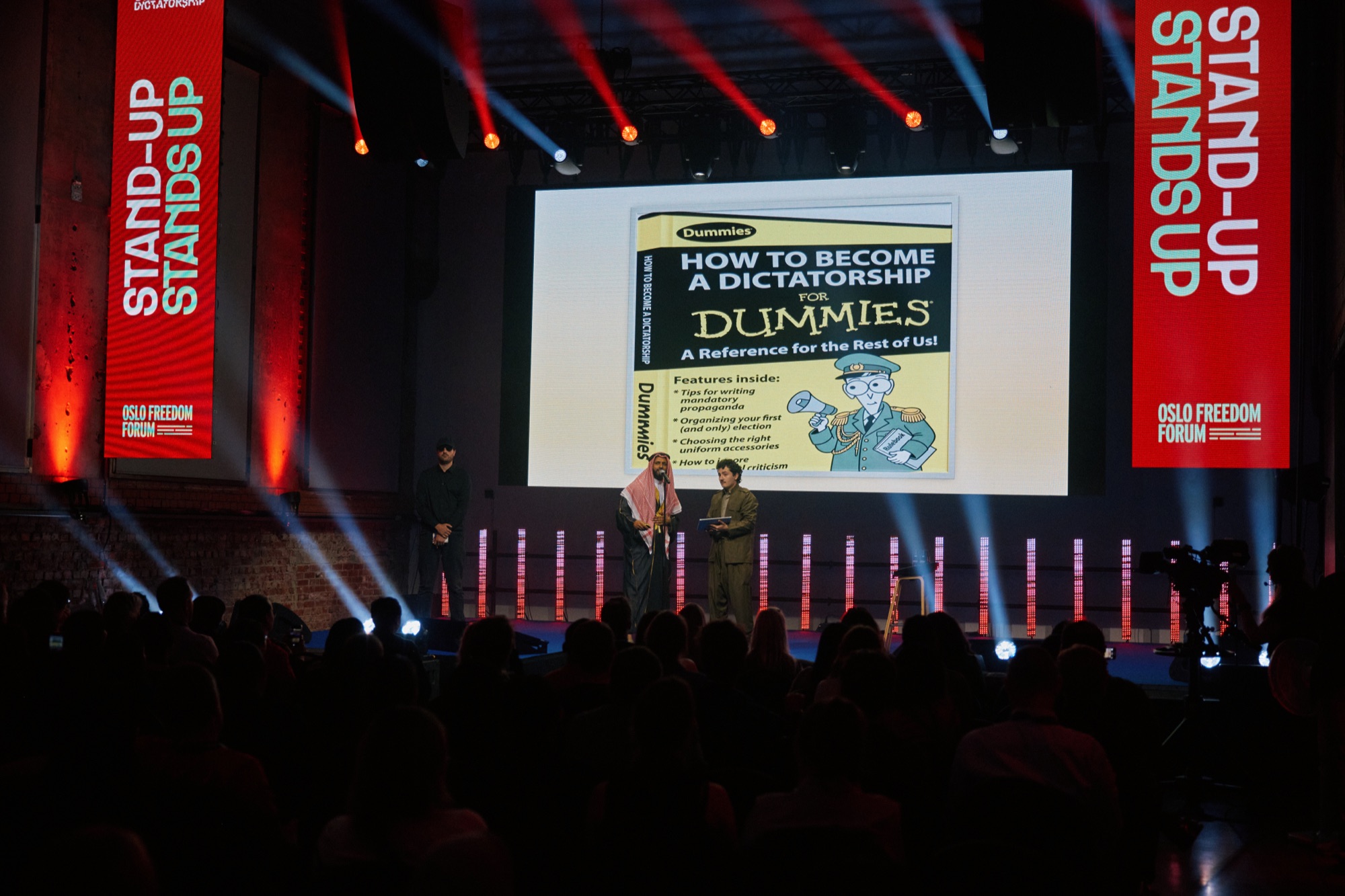 Stand-Up Stands Up live on stage at the 2026 Oslo Freedom Forum