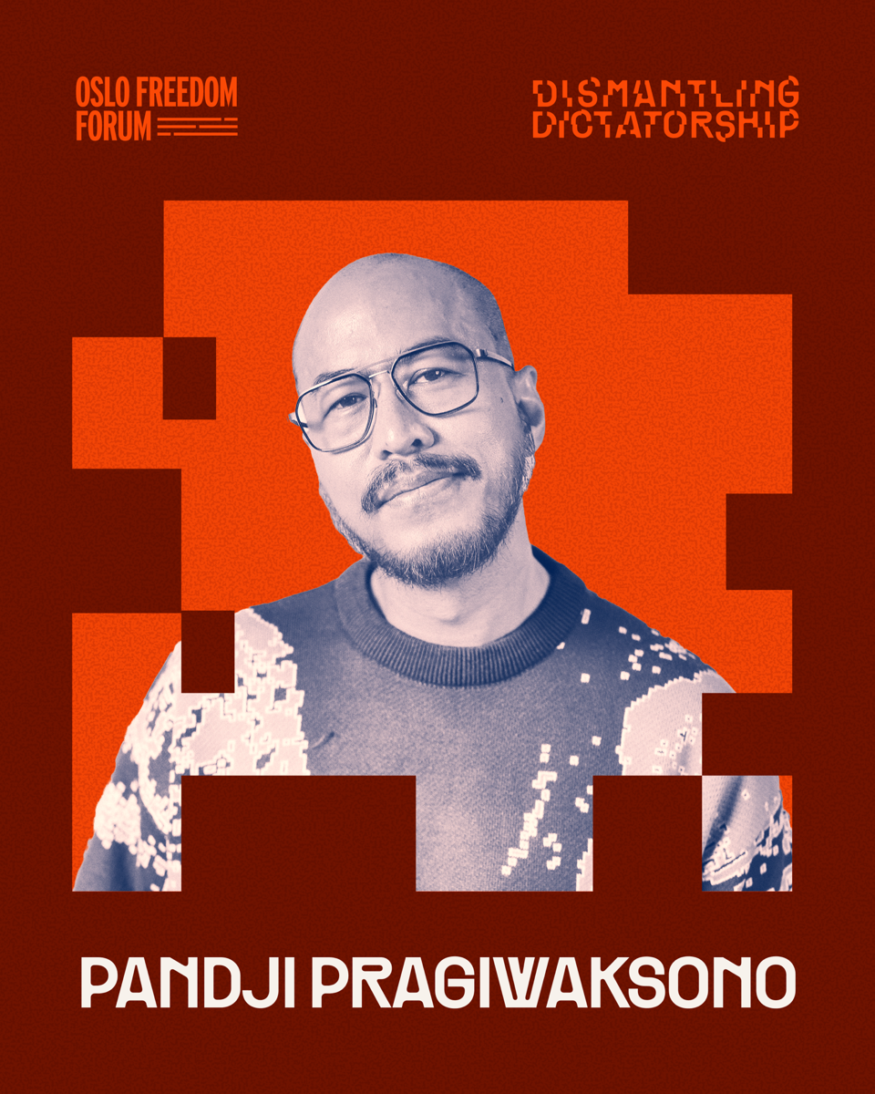 Portrait of comedian Pandji Pragiwaksono